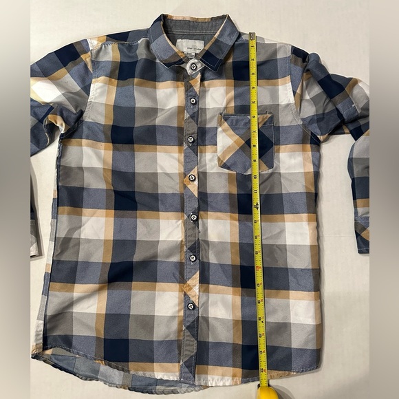 Craft and Flow Big Boy Blue Plaid Long Sleeve Casual Button Down Shirt Medium - Picture 5 of 6